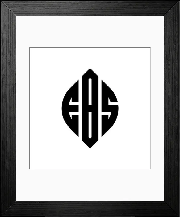 Framed Print : EBS circle letter logo design with circle and ellipse shape Framed Print : EBS circle letter logo design with circle and ellipse shape