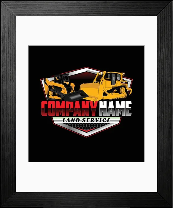 Framed Print : Land Service or Land Clearing Company Logo Framed Print : Land Service or Land Clearing Company Logo