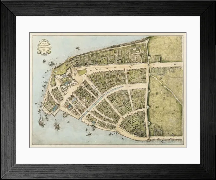 Framed Print : A 1660 map of New Amsterdam Framed Print : A 1660 map of New Amsterdam