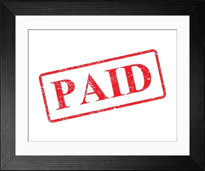 Framed Print : Paid red stamp vector illustration Framed Print : Paid red stamp vector illustration