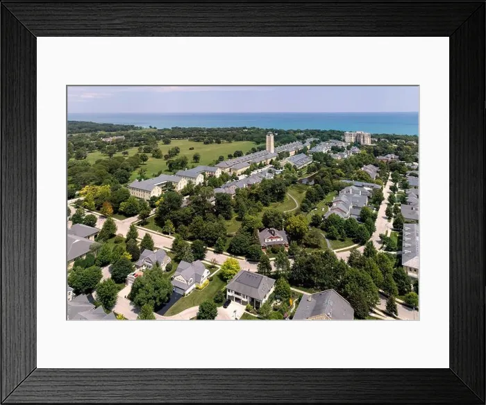 Framed Print : Aerial view of the town of Ft. Sheridan Framed Print : Aerial view of the town of Ft. Sheridan