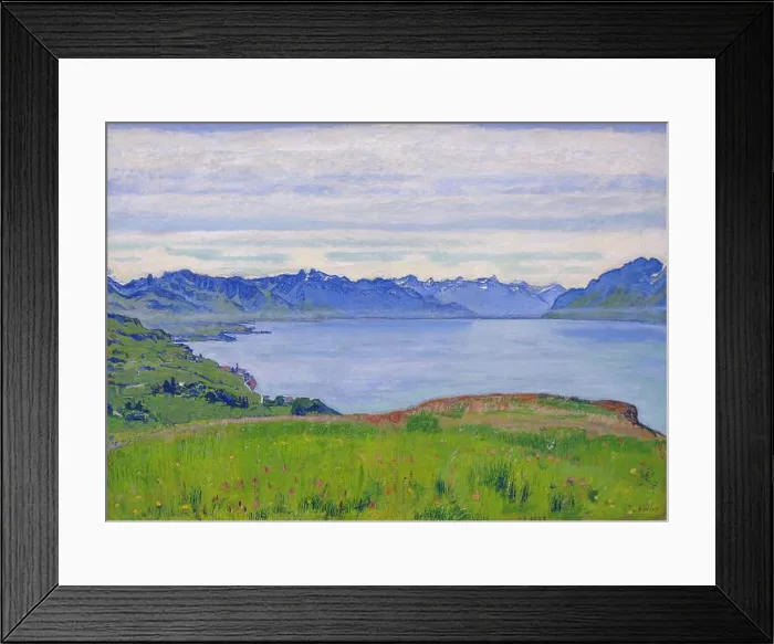 Framed Print : Landscape on Lake Geneva 1906 by Ferdinand Hodler Framed Print : Landscape on Lake Geneva 1906 by Ferdinand Hodler