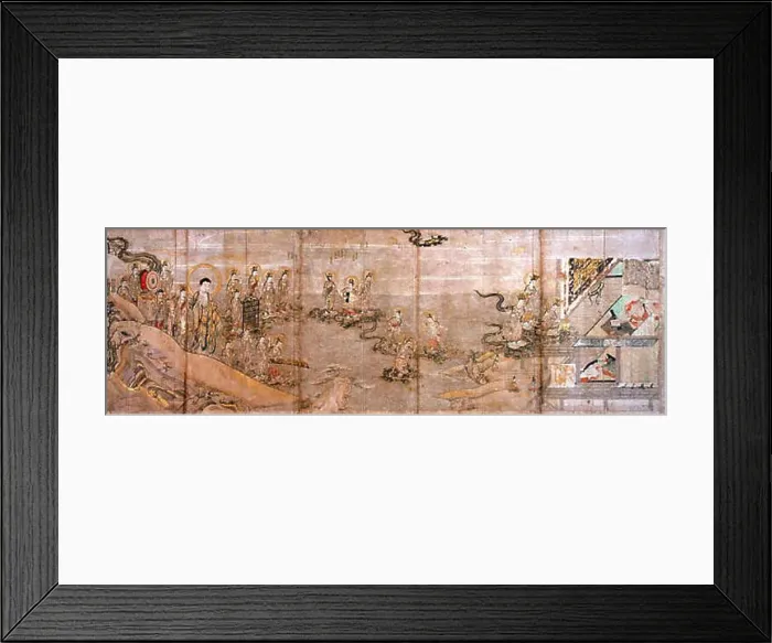 Framed Print : English: Taima Mandala engi (紙本著色当麻曼荼羅縁起) Framed Print : English: Taima Mandala engi (紙本著色当麻曼荼羅縁起)