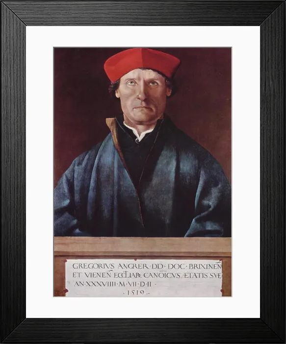 Framed Print : Porträt des Brixener Domherrn Gregor Angrer Framed Print : Porträt des Brixener Domherrn Gregor Angrer