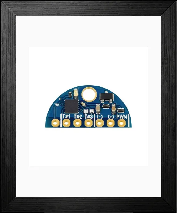 Framed Print : Blue semicircular led pulse width modulation dimmer PCB board surface mount components in a close-up top view Framed Print : Blue semicircular led pulse width modulation dimmer PCB board surface mount components in a close-up top view