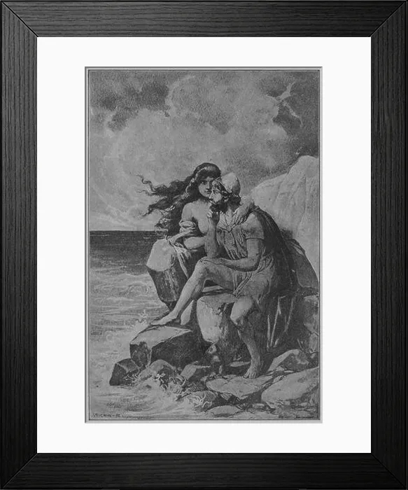 Framed Print : In this 1900 illustration by Richard Geiger Framed Print : In this 1900 illustration by Richard Geiger