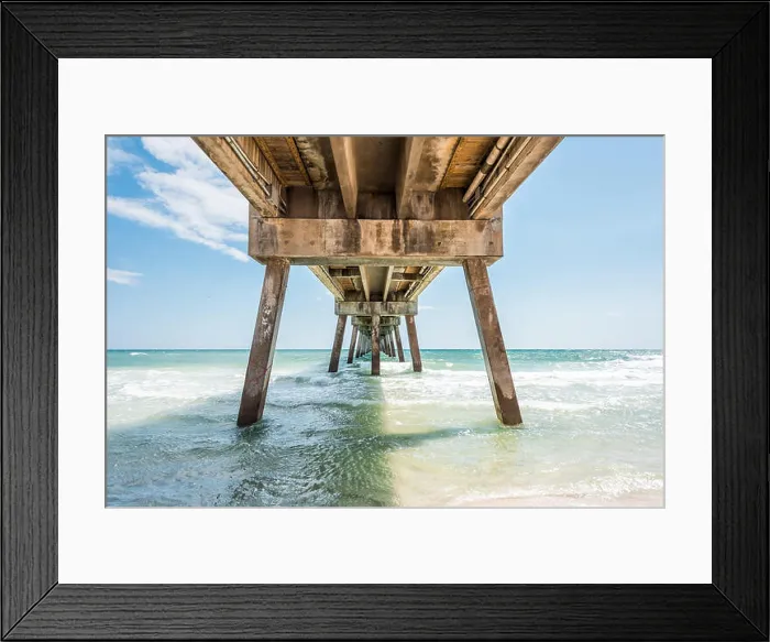 Framed Print : Under Okaloosa fishing pier in Fort Walton Beach Framed Print : Under Okaloosa fishing pier in Fort Walton Beach