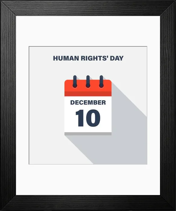 Framed Print : Human Rights Day, December 10, Calendar icon. Date Framed Print : Human Rights Day, December 10, Calendar icon. Date