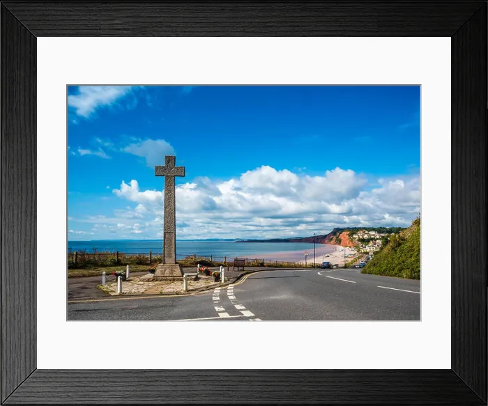Framed Print : Early morning on the Budleigh sea front and the Memorial is deserted, but later will be busy with holiday makers Framed Print : Early morning on the Budleigh sea front and the Memorial is deserted, but later will be busy with holiday makers