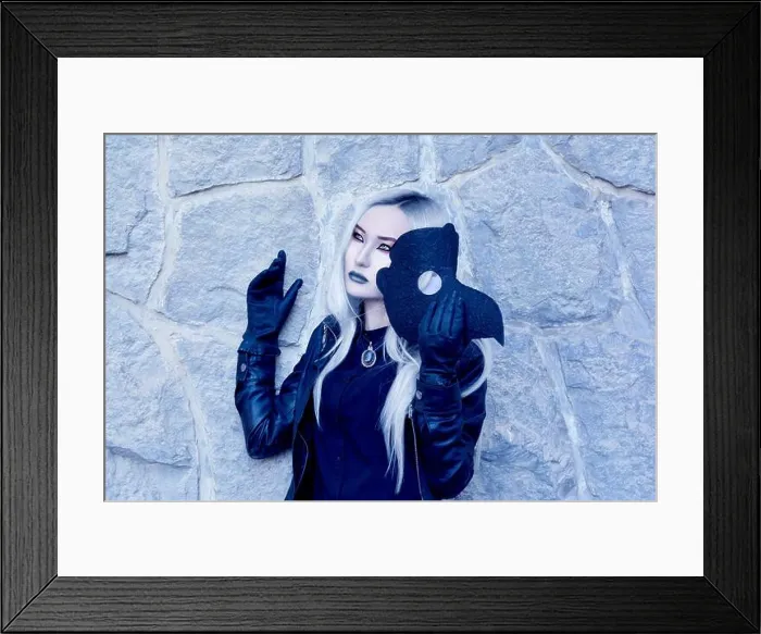 Framed Print : Black Fashionable Gothic Plague Doctor Framed Print : Black Fashionable Gothic Plague Doctor