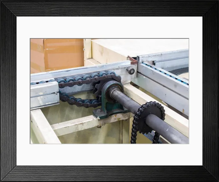 Framed Print : Conveyor chain drive shaft production line of the factory Framed Print : Conveyor chain drive shaft production line of the factory