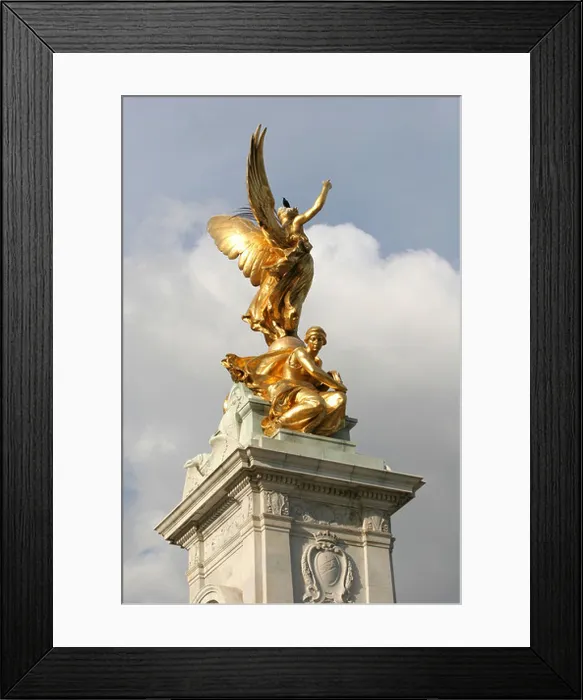 Framed Print : Closeup of the Queen Victoria Monument at end of the Mall in front of Royal Buckingham Palace major London landmarks Framed Print : Closeup of the Queen Victoria Monument at end of the Mall in front of Royal Buckingham Palace major London landmarks