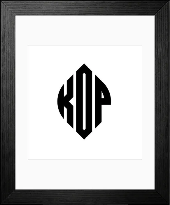 Framed Print : KOP circle letter logo design with circle and ellipse shape Framed Print : KOP circle letter logo design with circle and ellipse shape