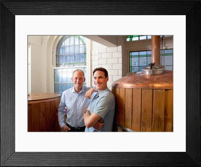 Framed Print : Father and son in brewery Framed Print : Father and son in brewery