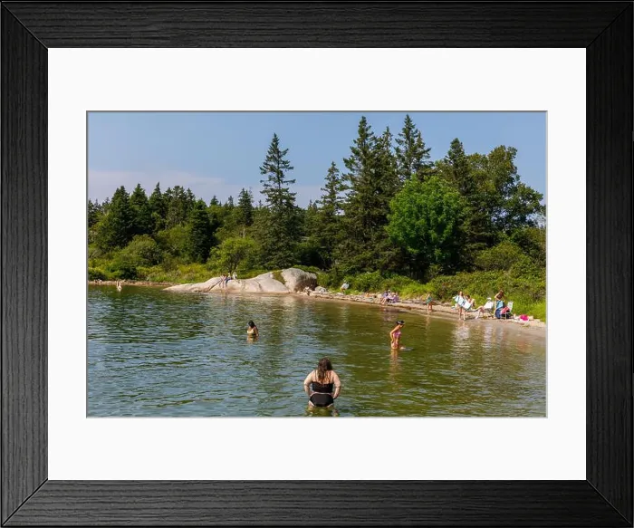 Framed Print : A summer day brings people to Sand Beach, Deer Isle, Maine, USA Framed Print : A summer day brings people to Sand Beach, Deer Isle, Maine, USA