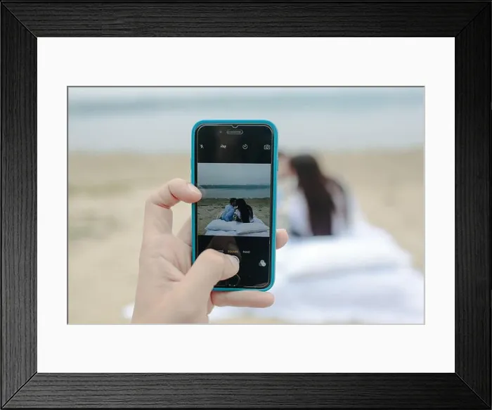 Framed Print : Happy Couple relaxing together on the mattress