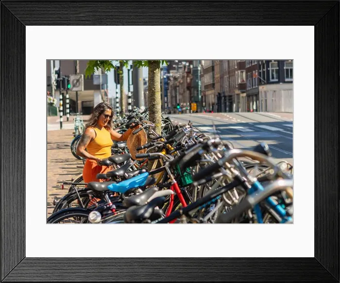 Framed Print : A young woman, dressed in summer attire Framed Print : A young woman, dressed in summer attire