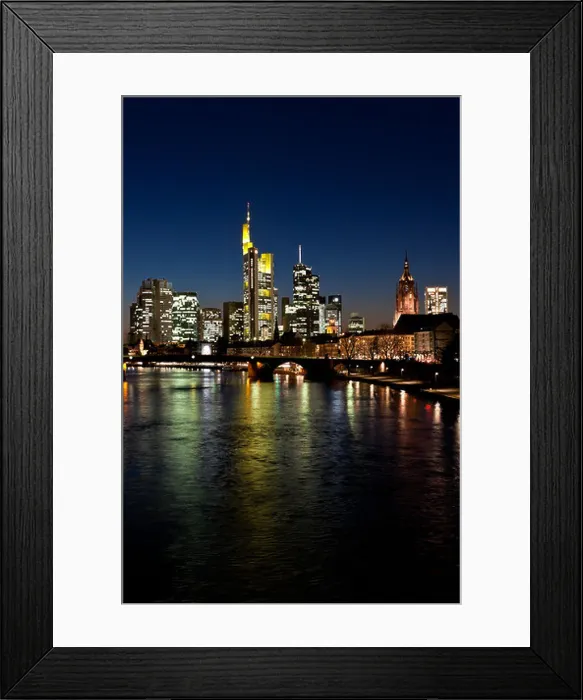 Framed Print : View of the skyline with Commerzbank Framed Print : View of the skyline with Commerzbank