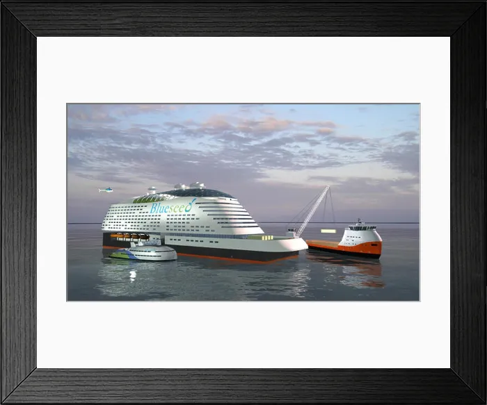 Framed Print : Handout zeigt das Computerbild des Entwurfes eines Schiffes Framed Print : Handout zeigt das Computerbild des Entwurfes eines Schiffes