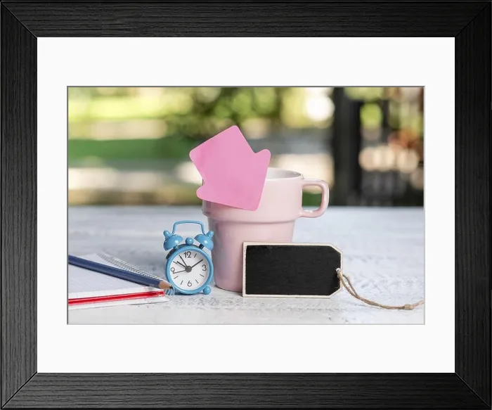 Framed Print : Outdoor Cafe Idea, Abstract Displaying Productivity And Time Management Framed Print : Outdoor Cafe Idea, Abstract Displaying Productivity And Time Management