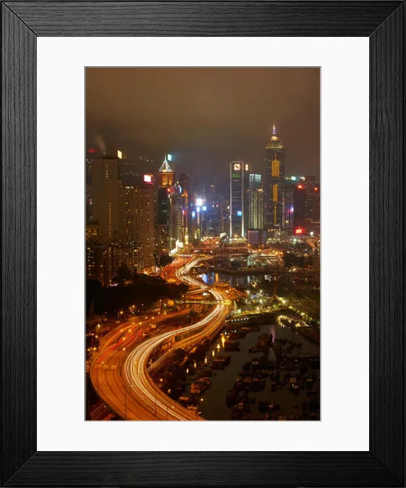Framed Print : Island Eastern Corridor Motorway, Causeway Bay, and high-rises of Wan Chai and Central, Hong Kong, China Framed Print : Island Eastern Corridor Motorway, Causeway Bay, and high-rises of Wan Chai and Central, Hong Kong, China