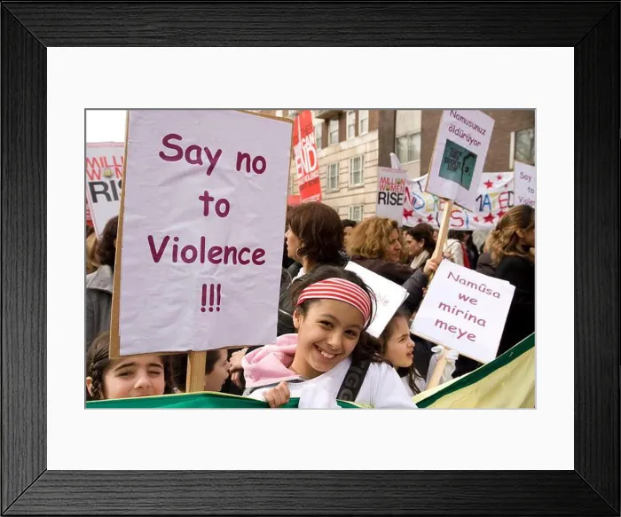 Framed Print : Woman's day march in central London Framed Print : Woman's day march in central London
