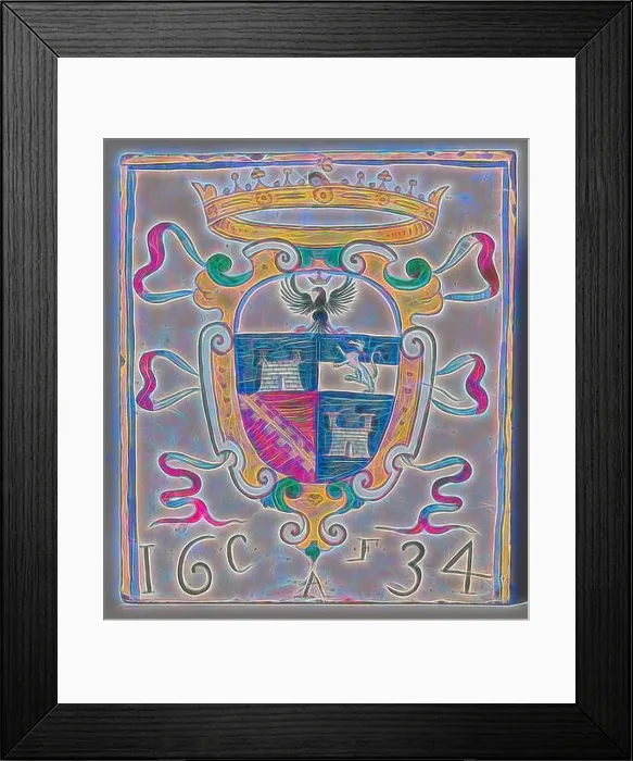 Framed Print : Tile, Tile with a multi-colored (blue) Framed Print : Tile, Tile with a multi-colored (blue)