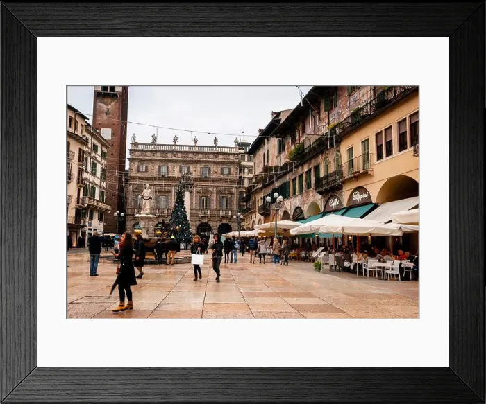 Framed Print : Baroque style Palazzo Maffei on Piazza delle Erbe, Verona, Italy