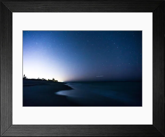 Framed Print : Light pollution lights up a star filled night at Hobe Sound Beach Framed Print : Light pollution lights up a star filled night at Hobe Sound Beach