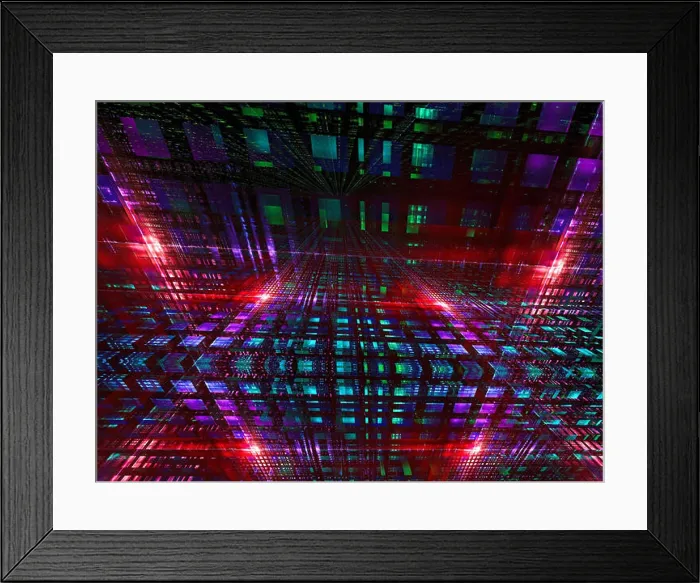 Framed Print : Futuristic background - glowing room - abstract digitally generated image Framed Print : Futuristic background - glowing room - abstract digitally generated image