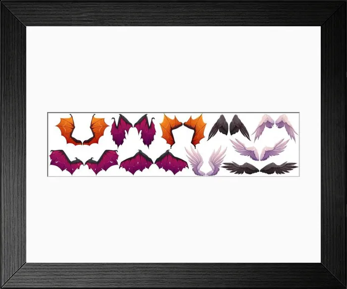 Framed Print : Wings of demon and angel Halloween collection Framed Print : Wings of demon and angel Halloween collection
