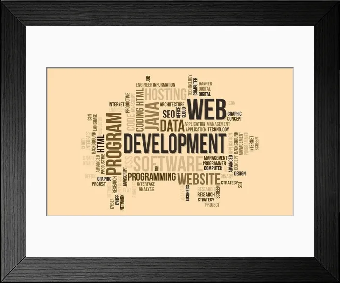 Framed Print : Business Concept Background, Web Development Word Cloud Framed Print : Business Concept Background, Web Development Word Cloud
