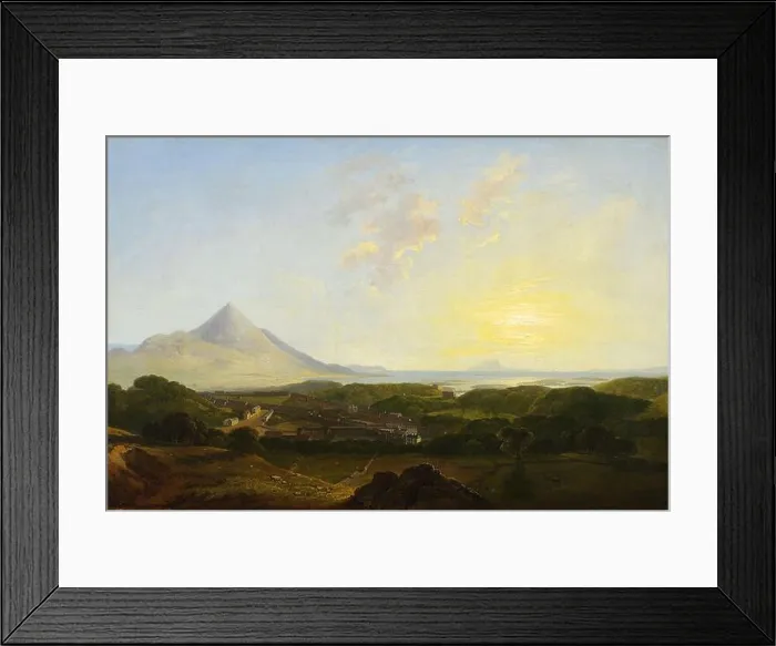 Framed Print : An oil painting by James Arthur O'Connor depicting Westport and Clew Bay in County Mayo Framed Print : An oil painting by James Arthur O'Connor depicting Westport and Clew Bay in County Mayo