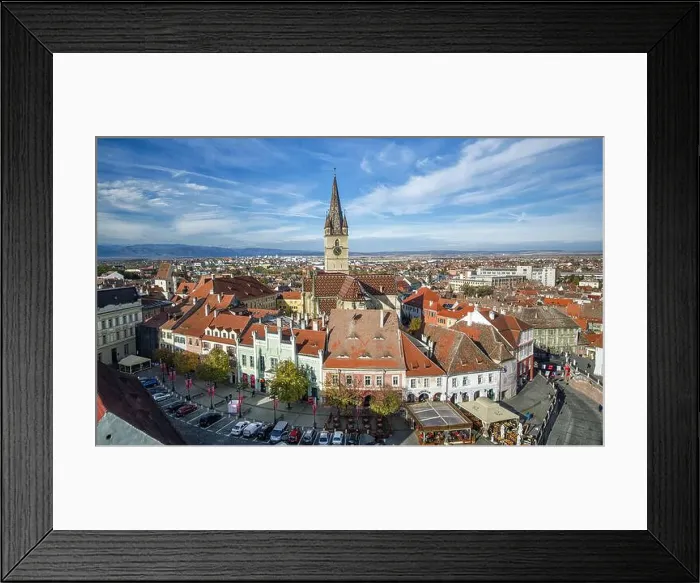 Framed Print : Aerial overview of Sibiu Framed Print : Aerial overview of Sibiu