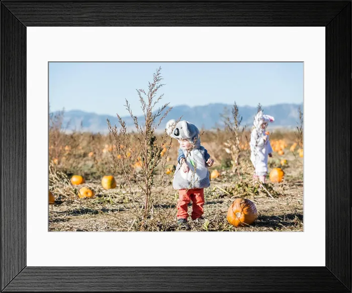 Framed Print : Cute kids in Halloween costumes at the pumpkin patch Framed Print : Cute kids in Halloween costumes at the pumpkin patch