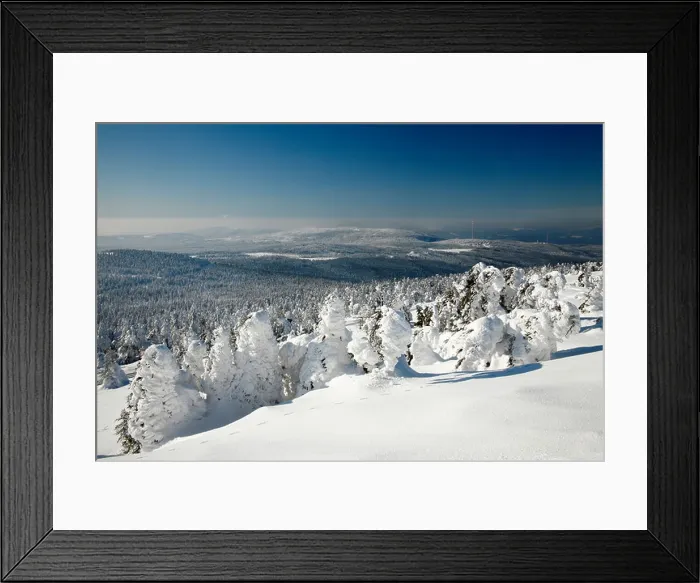 Framed Print : view from Brocken mountain summit looking northwards in winter, Hochharz National Park, Sachsen Anhalt, Germany Framed Print : view from Brocken mountain summit looking northwards in winter, Hochharz National Park, Sachsen Anhalt, Germany