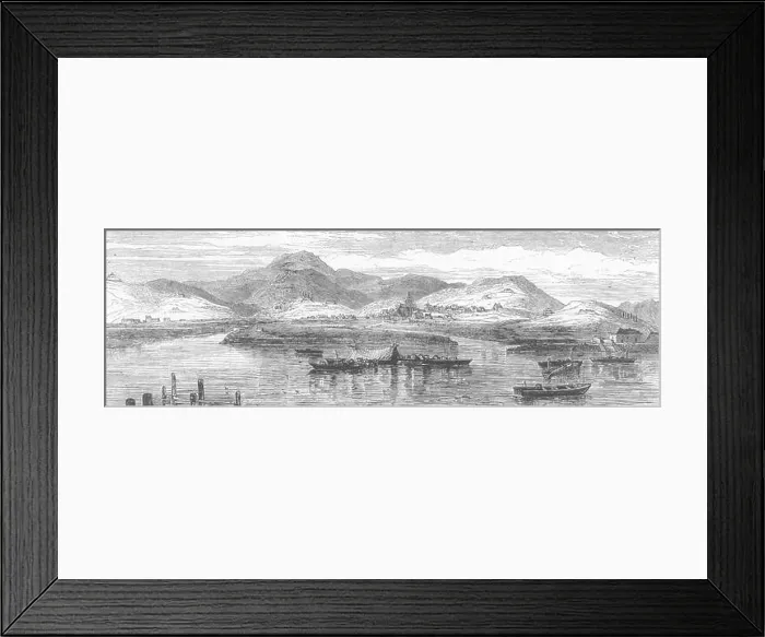 Framed Print : SPAIN Irun Carlist Republican positions; Bidassoa 1874. The Graphic
