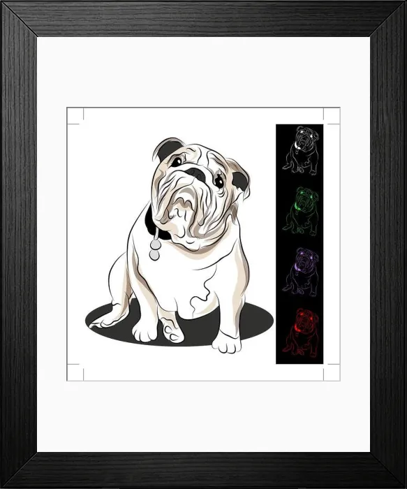 Framed Print : An image of a bulldog with tag Framed Print : An image of a bulldog with tag