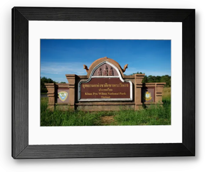 Framed Print : Khao Phra Wihan National Park sign, Sisaket Province, Issan, Thailand. credit: Kraig Lieb Framed Print : Khao Phra Wihan National Park sign, Sisaket Province, Issan, Thailand. credit: Kraig Lieb