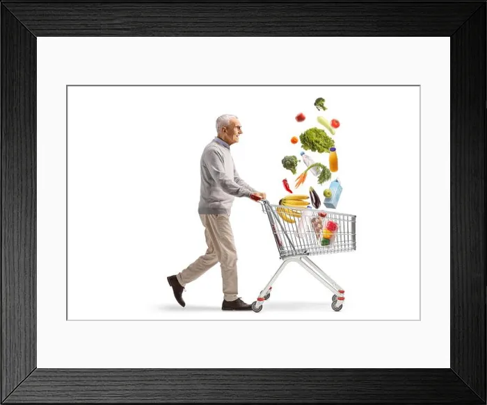 Framed Print : Full length profile shot of an elderly man walking Framed Print : Full length profile shot of an elderly man walking