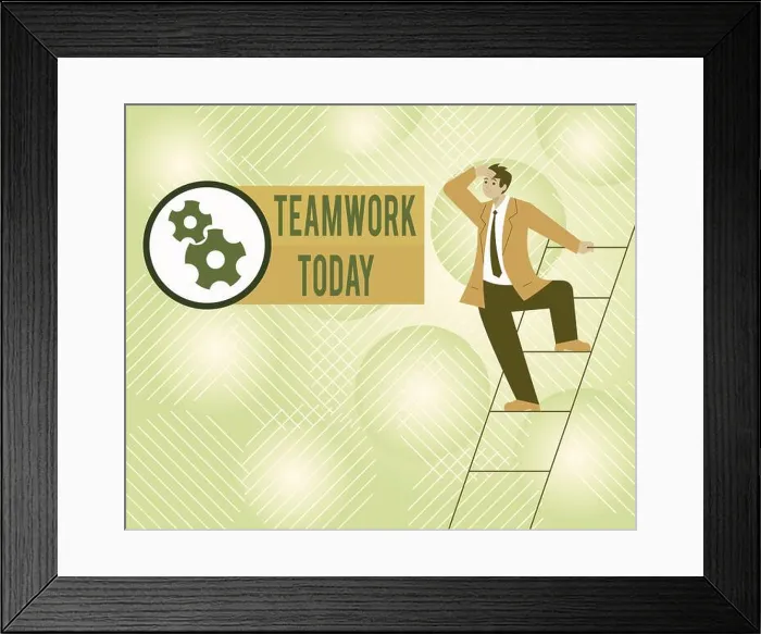 Framed Print : Conceptual display Teamwork Framed Print : Conceptual display Teamwork
