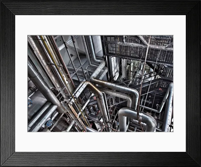 Framed Print : Pipes in a modern factory Framed Print : Pipes in a modern factory