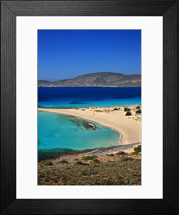 Framed Print : The famous 'double' beach known as 'Simos' in Elafonisos island, Lakonia, Peloponnese, Greece Framed Print : The famous 'double' beach known as 'Simos' in Elafonisos island, Lakonia, Peloponnese, Greece