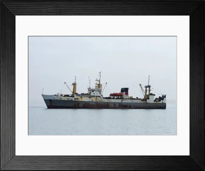 Framed Print : Ship anchored in misty Walvis Bay, Namibia, Africa Framed Print : Ship anchored in misty Walvis Bay, Namibia, Africa