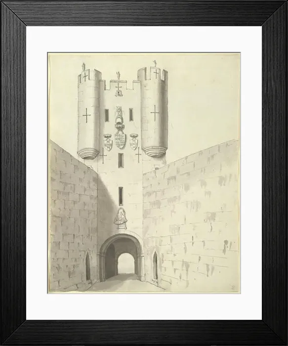 Framed Print : English: Micklegate Bar at York 1773. 892 Micklegate Bar at York by Samuel Hieronymus Grimm 1773 Framed Print : English: Micklegate Bar at York 1773. 892 Micklegate Bar at York by Samuel Hieronymus Grimm 1773
