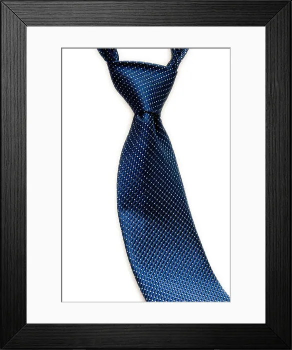 Framed Print : Classic Blue Micro Dot Patterned Necktie with Windsor Knot Framed Print : Classic Blue Micro Dot Patterned Necktie with Windsor Knot