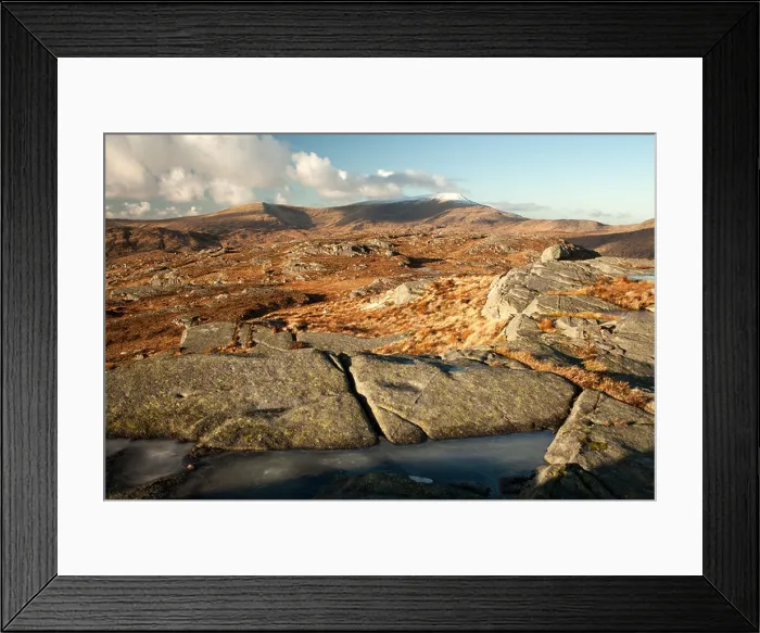 Framed Print : Galloway Hills, wild rugged winter landcape on Craiglee looking across the rocky