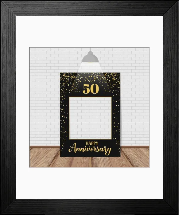 Framed Print : Happy 50th Anniversary photo booth frame Framed Print : Happy 50th Anniversary photo booth frame