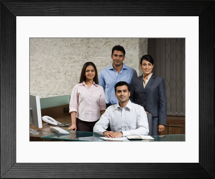 Framed Print : Four indian office colleagues Framed Print : Four indian office colleagues