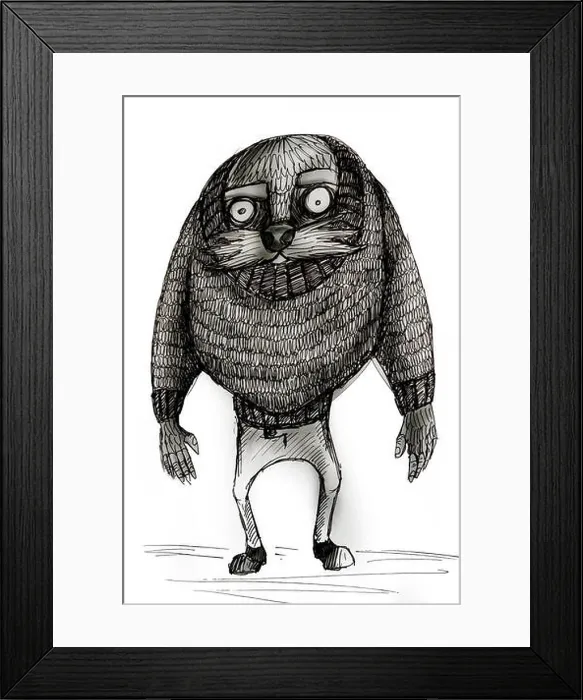 Framed Print : A weird anthropomorphic walrus or mole man